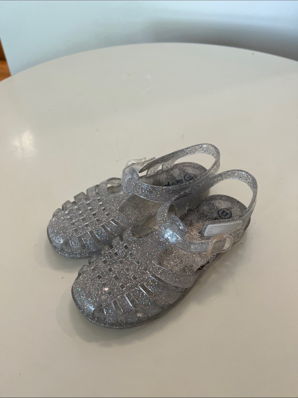Cat & Jack Glitter Silver Jelly Sandals for Kids